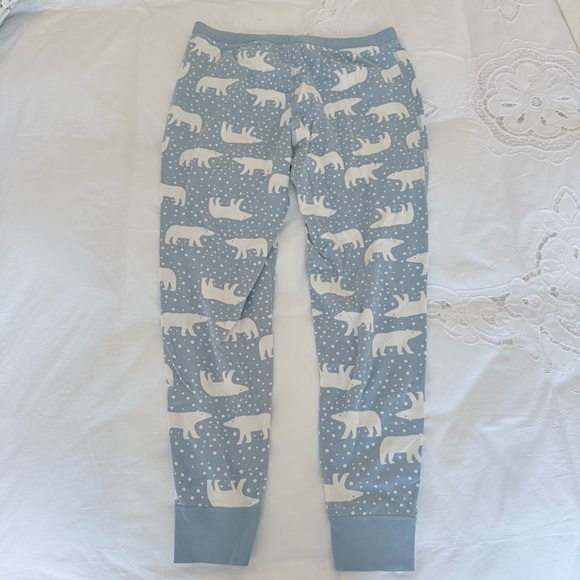 Hanna Andersson Pajama Pants Organic Cotton Blue White Polar Bear Print Size L - Picture 4 of 9